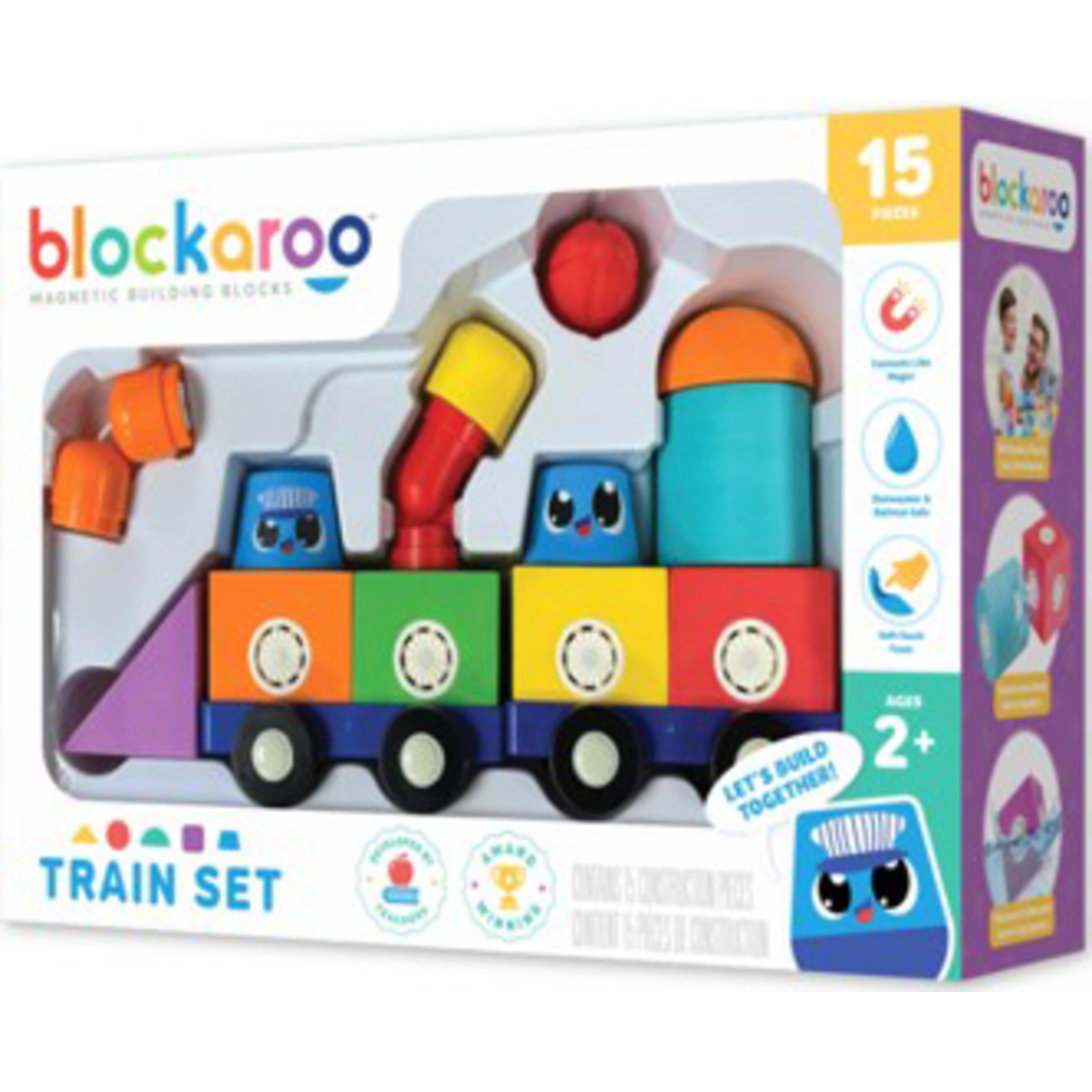 Blockaroo | Magnetklodser af skum - Tog, 15 stk