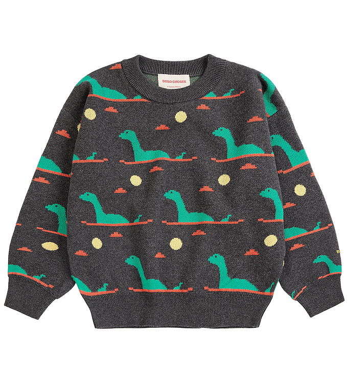 Bobo Choses Bluse - Strik - Lake Monster - Dark Heather Grey