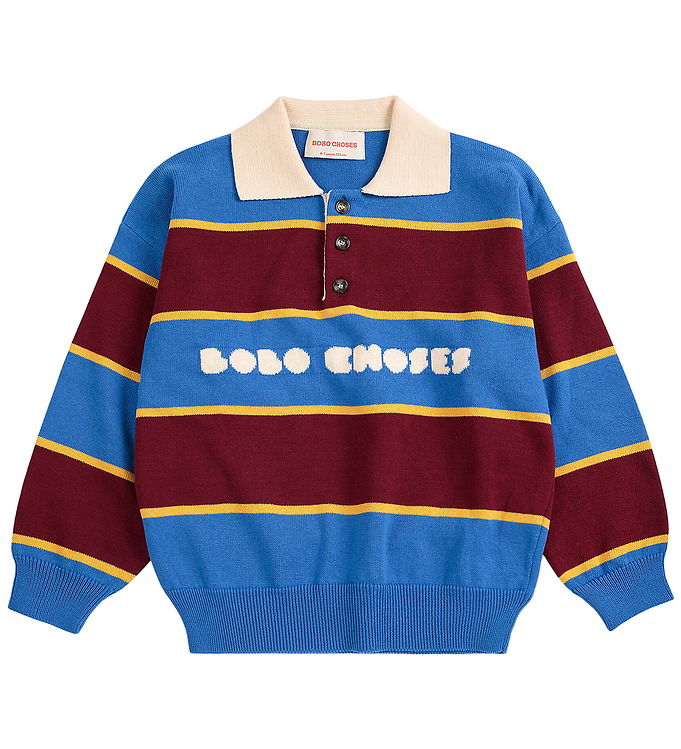 Bobo Choses Polobluse - Strik - Bolder - Multicolor m. Logo Bobo Choses Polobluse - Strik - Bolder - Multicolor m. Logo