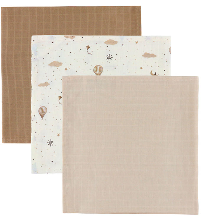 Cam Cam Stofbleer - 70x70 cm - 3-pak - Dreamland/Camel/Light San Cam Cam Stofbleer - 70x70 cm - 3-pak - Dreamland/Camel/Light San