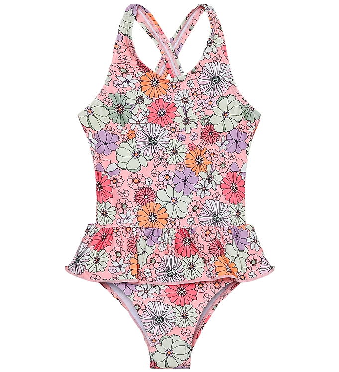 Color Kids Badedragt - Coral Blush m. Print