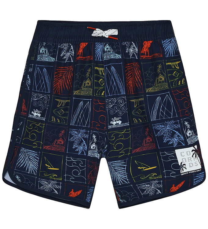 Color Kids Badeshorts - Dress Blues m. Print