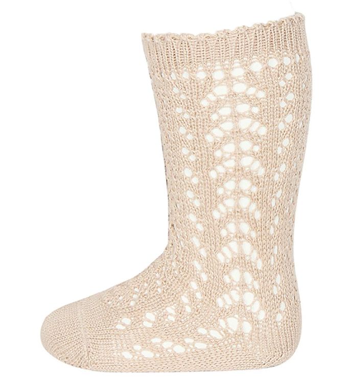 Condor Knæstrømper m. Hulmønster - Beige Condor Knæstrømper m. Hulmønster - Beige