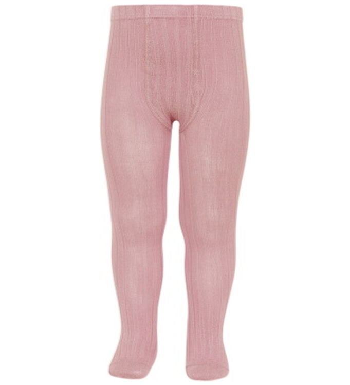 Condor Strømpebukser - Rib - Pale Pink