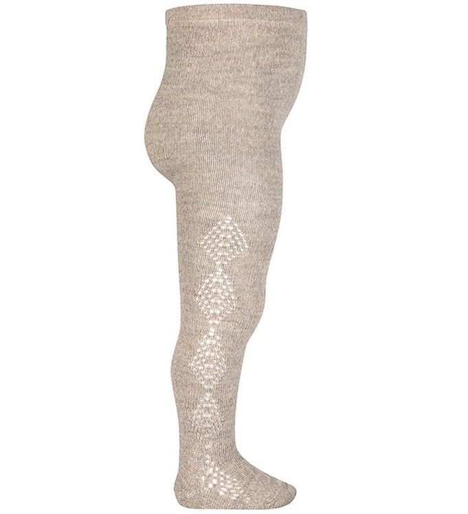 Condor Strømpebukser m. Hulmønster - Uld/Akryl - Beige Condor Strømpebukser m. Hulmønster - Uld/Akryl - Beige