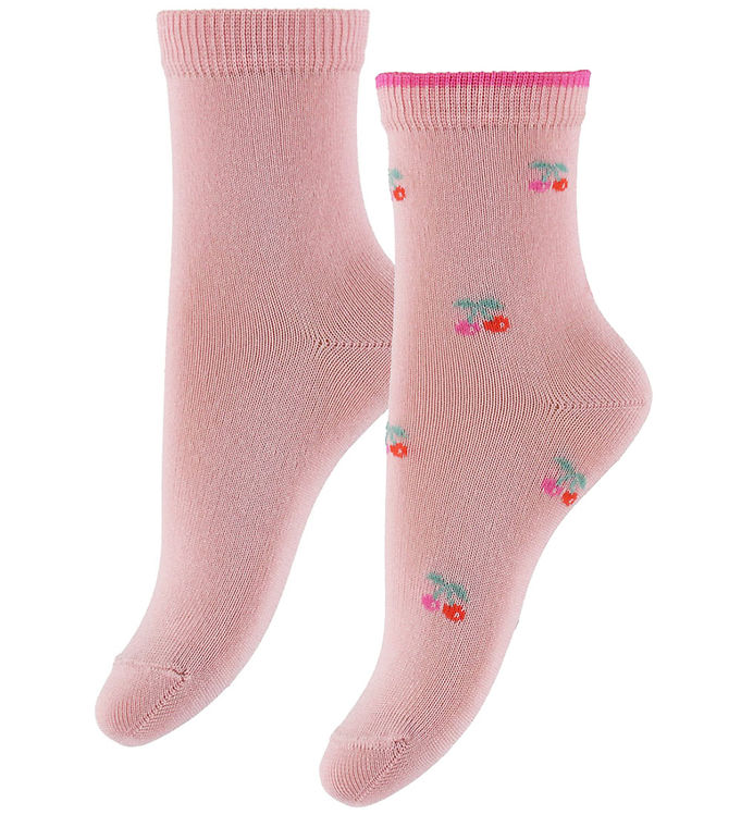 Condor Strømper - 2-pak - Pale Pink m. Blomster