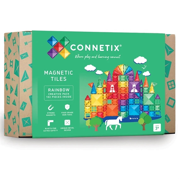 Connetix magnetsæt - Creative Pack - 102 dele - Rainbow