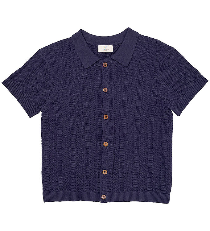 Copenhagen Colors Skjorte k/æ - Strik - Navy