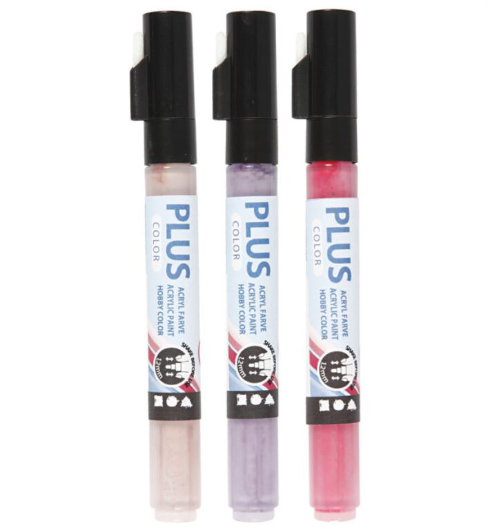 Creativ Company | Plus Color tusser - Lyserød/Lilla/Rosa, 3 stk.