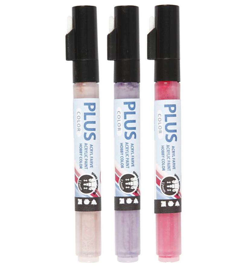 Creativ Company | Plus Color tusser - Lyserød/Lilla/Rosa, 3 stk.