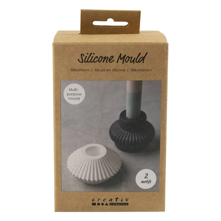 Creativ Company | Silikoneform - Rillede lysestager, 2 stk Creativ Company | Silikoneform - Rillede lysestager, 2 stk