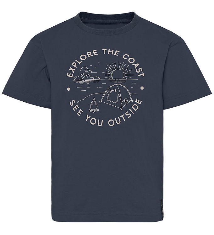 Didriksons T-shirt - Mynta - Navy m. Print Didriksons T-shirt - Mynta - Navy m. Print