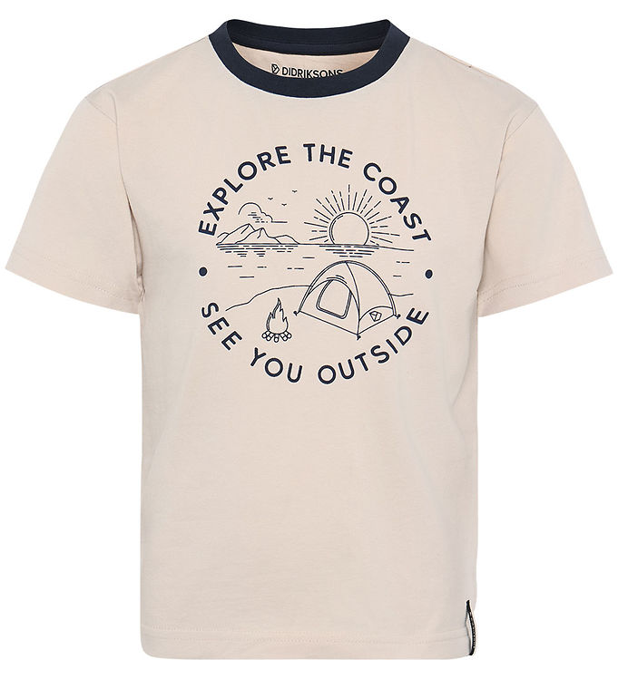 Didriksons T-shirt - Mynta - Sand Beige m. Print Didriksons T-shirt - Mynta - Sand Beige m. Print