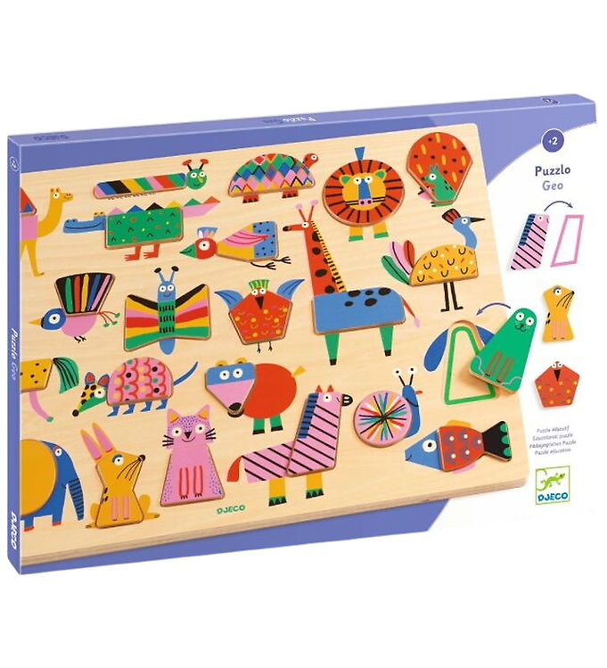 Djeco Puslespil - 22 Brikker - 42x30 cm - Geo