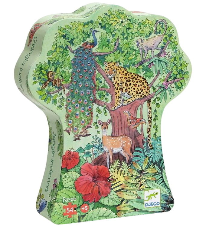 Djeco Puslespil - 54 Brikker - 40x31 cm - Indisk Jungle Djeco Puslespil - 54 Brikker - 40x31 cm - Indisk Jungle
