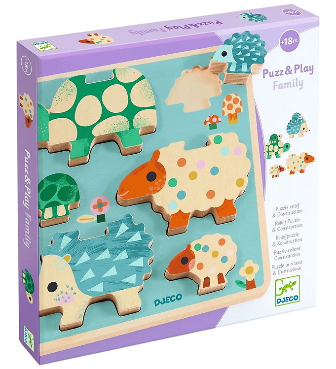 Djeco Puslespil - 6 Brikker - Puzz & Play - Familien