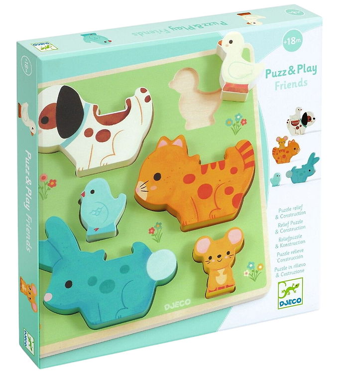 Djeco Puslespil - 6 Brikker - Puzz & Play - Venner
