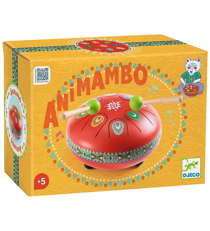 Djeco Tungetromme - Animambo - Metal - Rød Djeco Tungetromme - Animambo - Metal - Rød