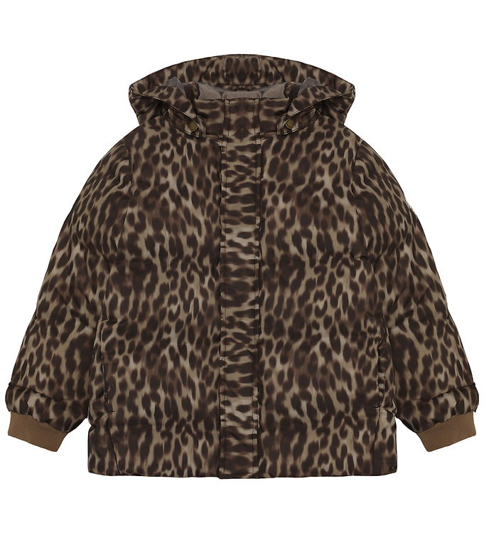 En Fant Dynejakke - Qulit - Pine Black m. Leopard