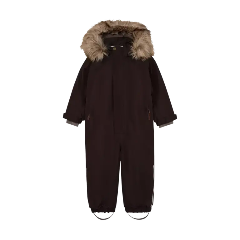 En Fant Flyverdragt M. Fake Fur - Coffee Bean - 116