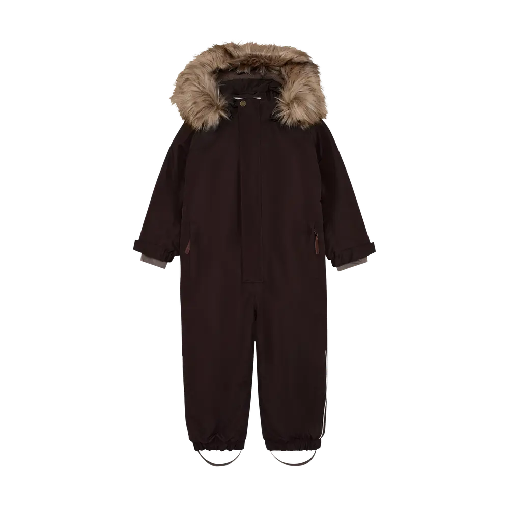 En Fant Flyverdragt M. Fake Fur - Coffee Bean - 116