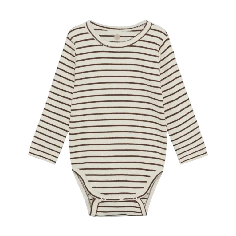 En Fant Langærmet Body Rib - Chestnut - 68