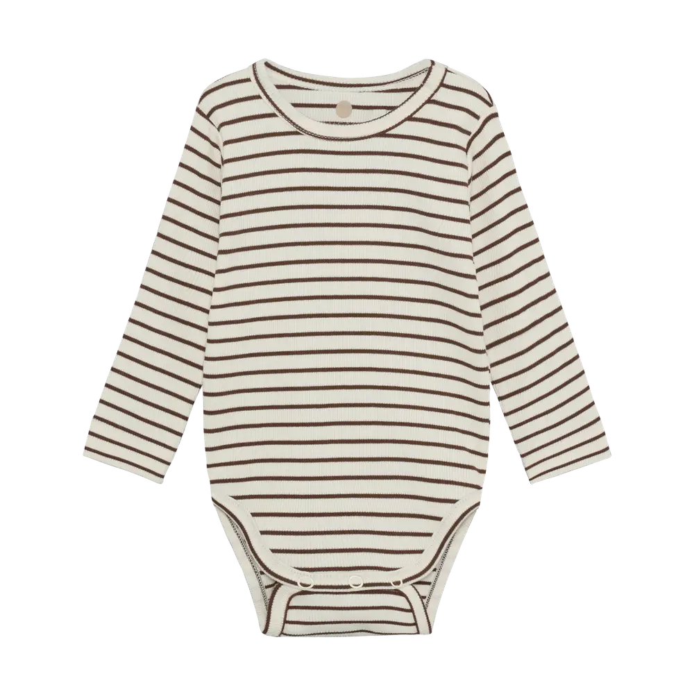 En Fant Langærmet Body Rib - Chestnut - 68