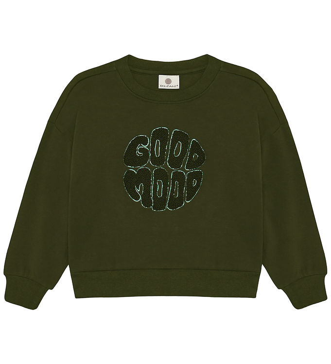 En Fant Sweatshirt - Kombu Green m. Print En Fant Sweatshirt - Kombu Green m. Print
