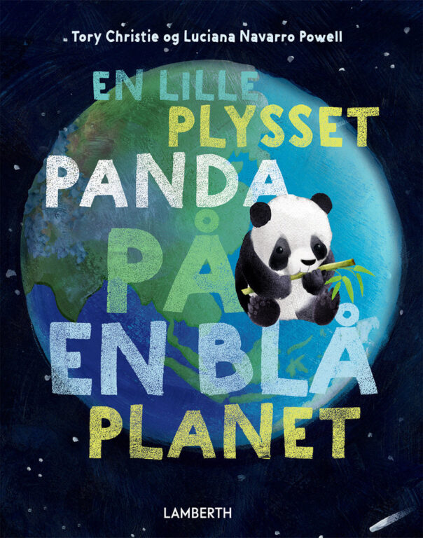 En lille plysset panda på en blå planet En lille plysset panda på en blå planet