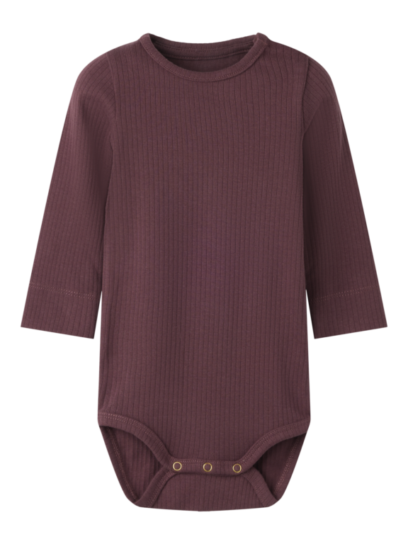 Ensfarvet Langærmet Body, 50-92