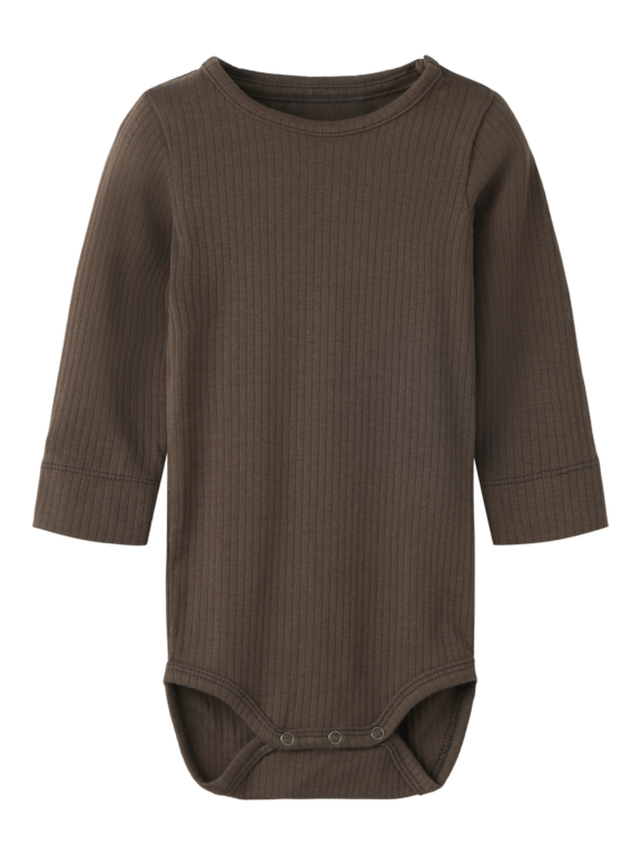 Ensfarvet Langærmet Body, Str. 50-92 - 56