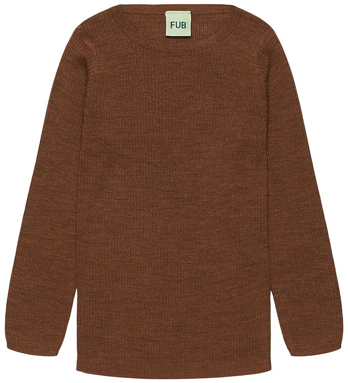 FUB Bluse - Rib - Uld - Hazel Melange FUB Bluse - Rib - Uld - Hazel Melange