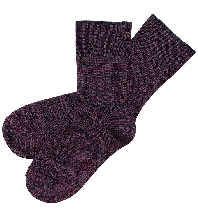 FUB Strømper - 2-pak - Uld - Violet/Dark Navy FUB Strømper - 2-pak - Uld - Violet/Dark Navy