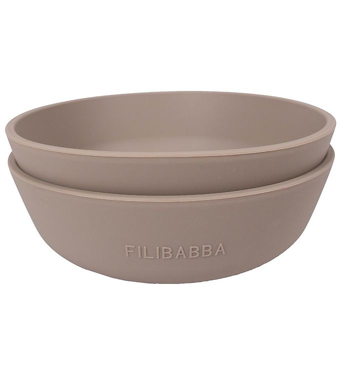 Filibabba Skål - Silikone - 2-Pak - Warm Grey