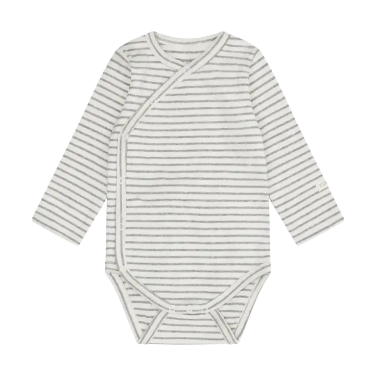 Fixoni Langærmet Rib Wrap Body - Flint Gray Melange - 44