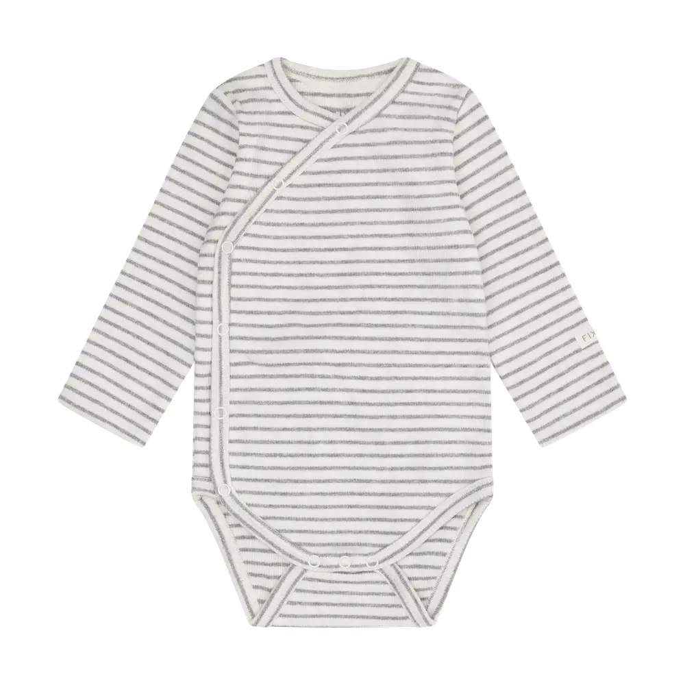 Fixoni Langærmet Rib Wrap Body - Flint Gray Melange - 44