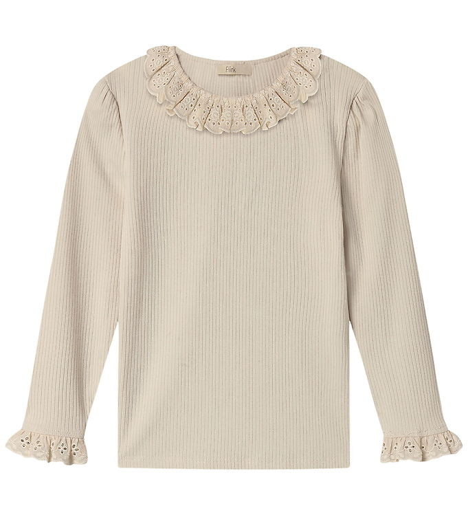 Fliink Bluse - Rib/Modal - Kenna Lace - Sandshell
