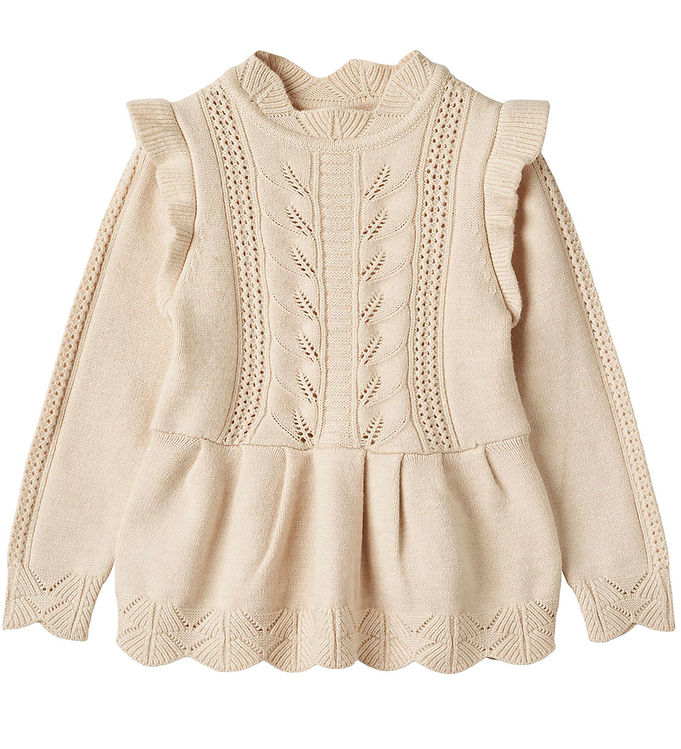Fliink Bluse - Strik - Viskose - Alilly Peplum - Sandshell Fliink Bluse - Strik - Viskose - Alilly Peplum - Sandshell