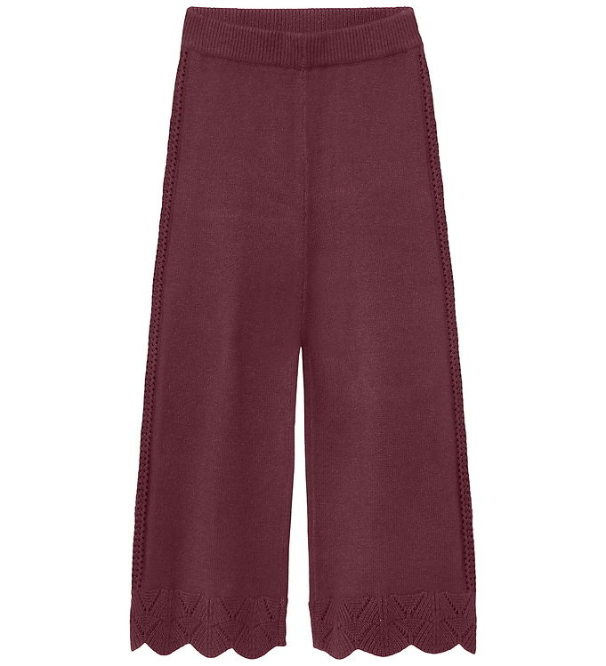Fliink Bukser - Strik - Alilly Wide - Rib - Burgendy Fliink Bukser - Strik - Alilly Wide - Rib - Burgendy