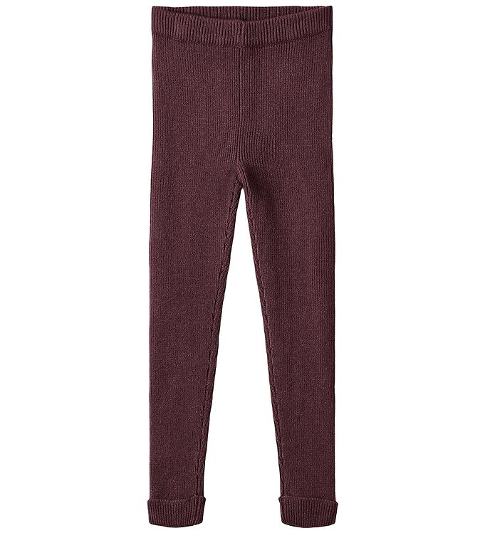 Fliink Leggings - Strik - Benna - Rib - Burgendy Fliink Leggings - Strik - Benna - Rib - Burgendy