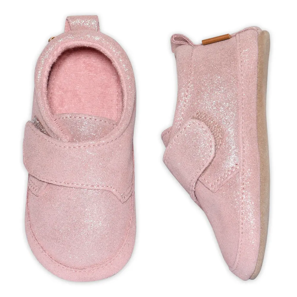 Glimmer læder hjemmesko - Rose Grey - 26/27 Glimmer læder hjemmesko - Rose Grey - 26/27
