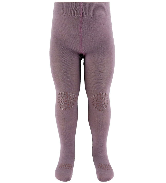 GoBabyGo Kravlestrømpebukser - Noos - Uld - Dark Purple Dove