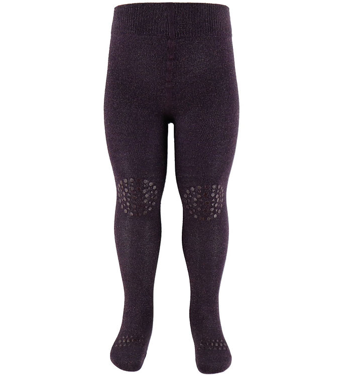 GoBabyGo Skridsikre Strømpebukser - Glitter - Bambus - Dark Purp