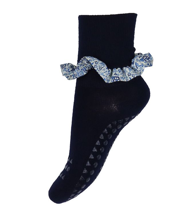 GoBabyGo Skridsikre Strømper - Bamboo/Liberty - Dark Blue GoBabyGo Skridsikre Strømper - Bamboo/Liberty - Dark Blue