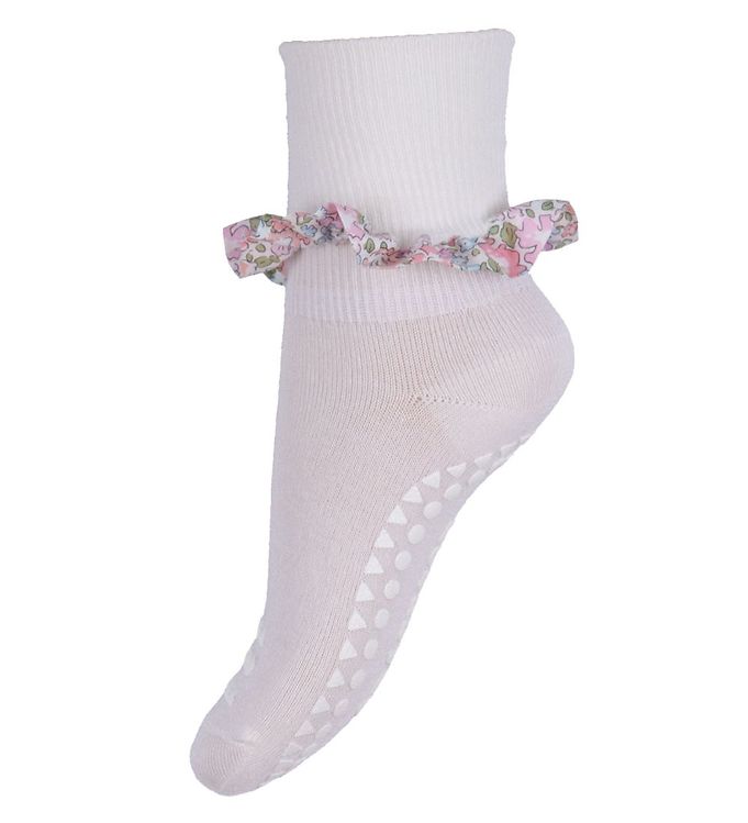 GoBabyGo Skridsikre Strømper - Bamboo/Liberty - Off White GoBabyGo Skridsikre Strømper - Bamboo/Liberty - Off White