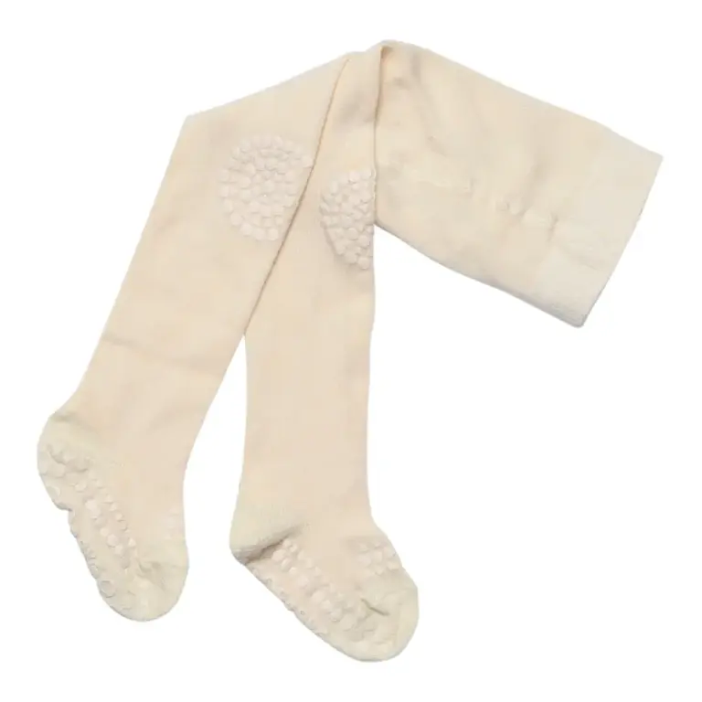 GobabyGo Kravle Strømpebukser Bambus - Off White - 12-18M