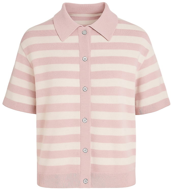 Grunt Cardigan - GrCarla - Strik - Light Red Stripe Grunt Cardigan - GrCarla - Strik - Light Red Stripe