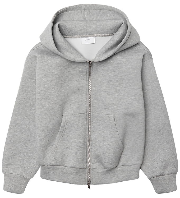 Grunt Cardigan - GrHebona Scuba - Light Grey Melange Grunt Cardigan - GrHebona Scuba - Light Grey Melange
