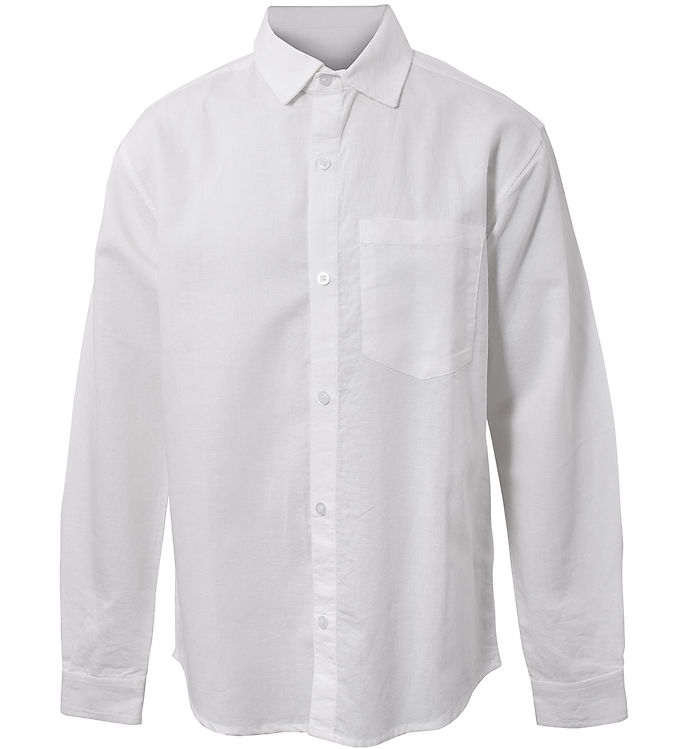Hound Skjorte - Linen Blend - Hvid Hound Skjorte - Linen Blend - Hvid