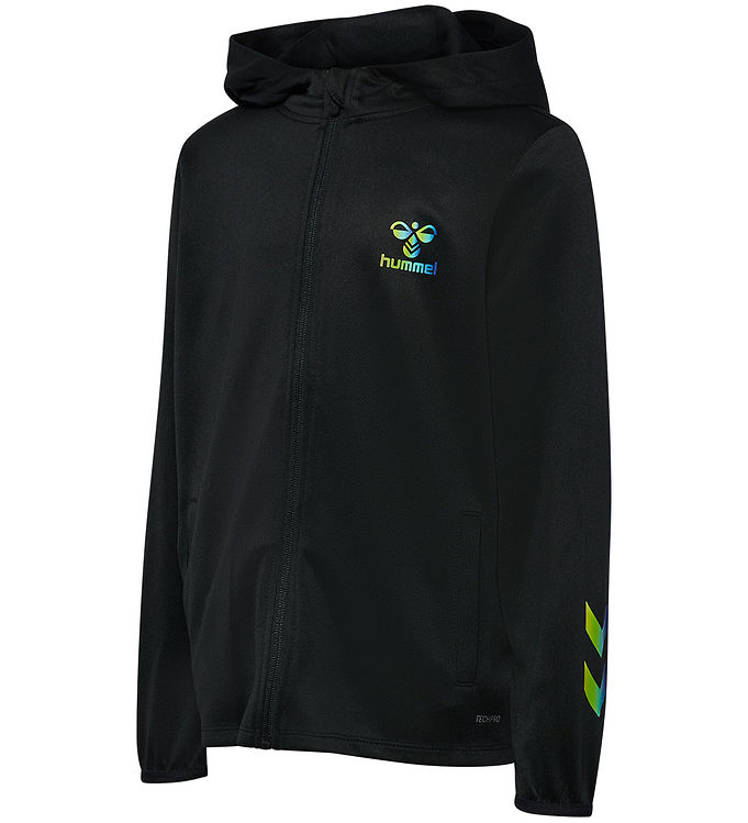 Hummel Cardigan - hmlShimmer Track Jacket - Black/Limeade Hummel Cardigan - hmlShimmer Track Jacket - Black/Limeade